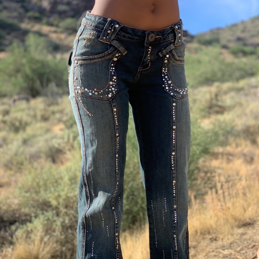 jeweled vintage jeans